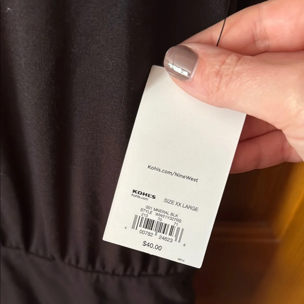 Nine West Black Ruched V-Neck Cocktail Dress - Picture 3 of 7